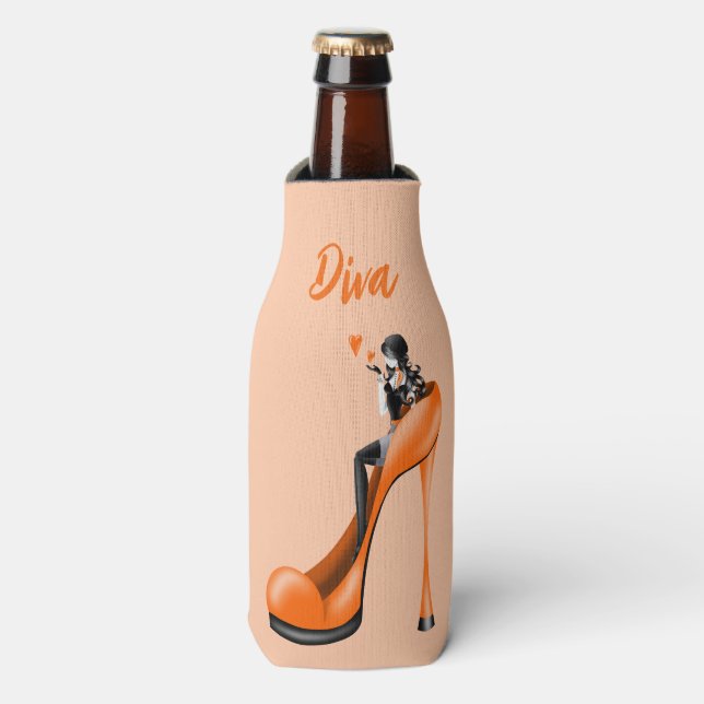 Chic & Flirty Can Cooler – Fashionable Elegance (Bottle Front)