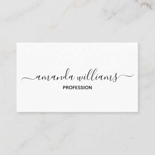 Chic Floating Script Calligraphy social media Business Card (Front)