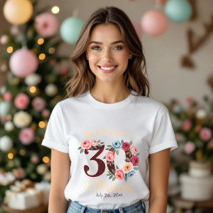  chic floral 30th birthday party  T-Shirt