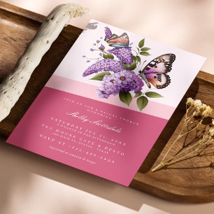 Chic Floral and Butterfly Bridal Shower Invitation