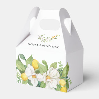 Chic Floral and Lemon Greenery Wedding Favour Box