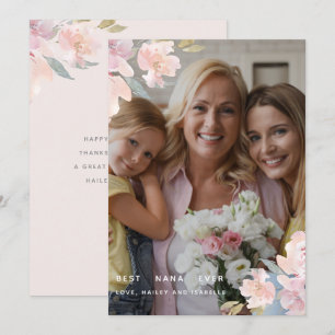 Chic Floral Best Nana Ever Mother's Day Photo Card