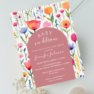 Chic Floral Blush Pink Baby Shower Girl Postcard