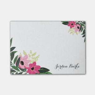 Chic Floral Border Monogram Post-it Notes