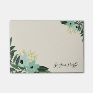 Chic Floral Border Monogram Post-it Notes