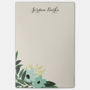 Chic Floral Border Monogram Post-it Notes