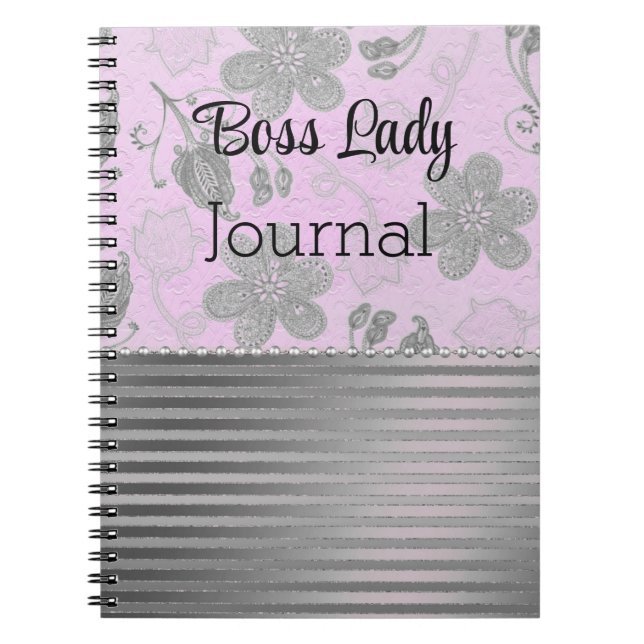 Chic Floral Boss Lady  Notebook (Front)