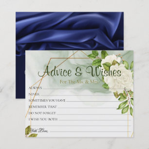 Chic Floral Botanical Wedding Advice Wishes Cards