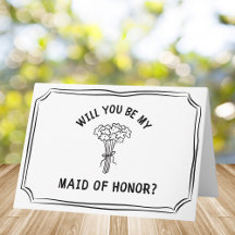 Chic Floral Bow Bouquet Maid of Honour Proposal