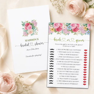 Chic Floral Bride or Groom Bridal Shower Game