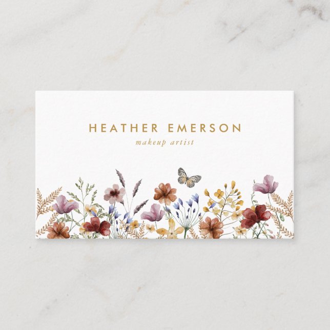 Chic Floral Business Card (Front)