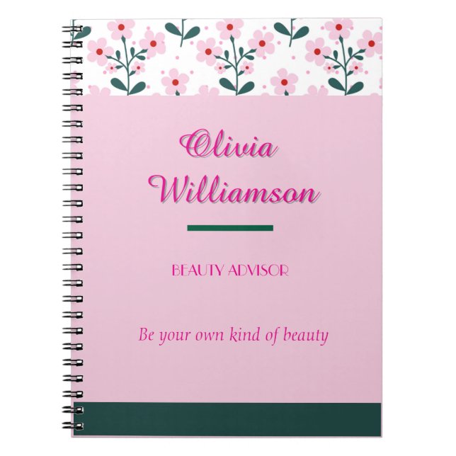 Chic Floral & Colour-Block  Notebook (Front)