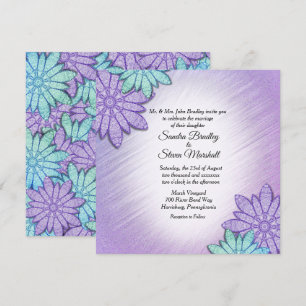 Chic Floral Colour Combo Wedding Invitation