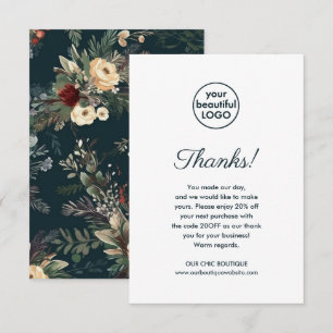 Chic Floral Customer Appreciation Thank You Card