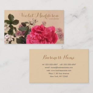 Chic Floral Event Planner Business Card