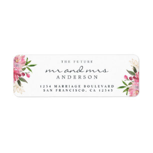 Chic Floral Future Mr Mrs Wedding Return Address