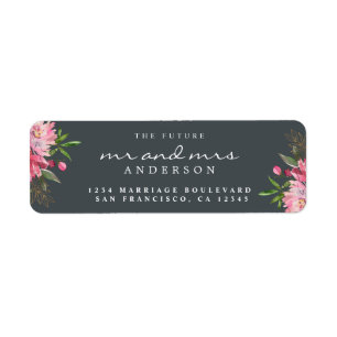 Chic Floral Future Mr Mrs Wedding Return Address
