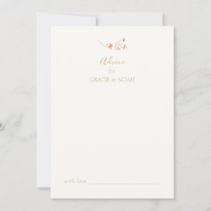 Chic Floral Ivory Wedding Advice Card 