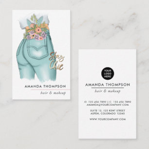 Chic Floral Jeans Business Card