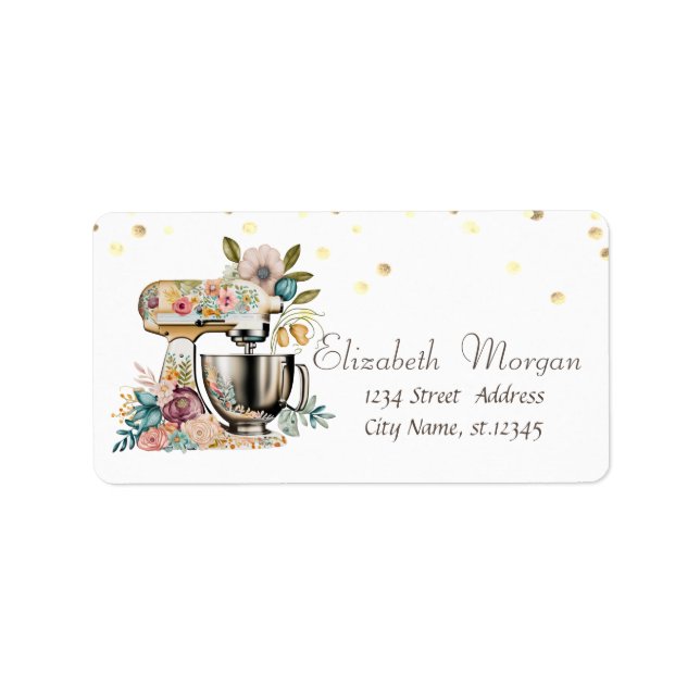 Chic Floral Mixer Gold Confetti   Label (Front)