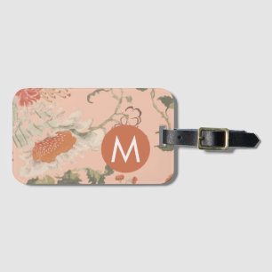 Chic Floral Monogram Luggage Tag