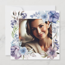 Chic &  Floral Mother's Day Card with Custom Photo