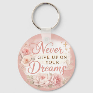 Chic Floral Motivational Key Ring
