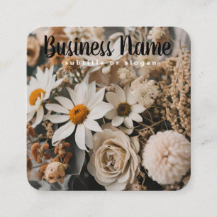 Chic floral   Neutral   Boho   Business Card