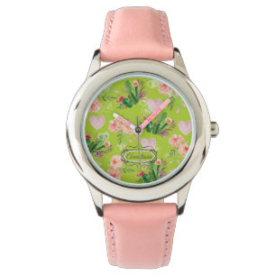 Chic Floral Personalised Cactus Watch