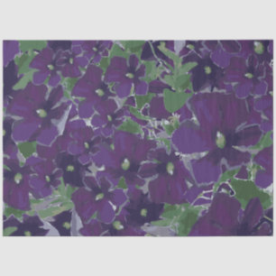 Chic Floral Purple Flowers Tissue Paper