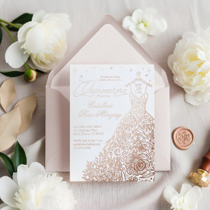 Chic Floral Quinceañera Gown Celestial Moon Stars