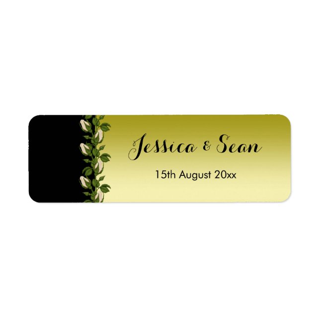 Chic Floral Romantic Gold & Black Wedding (Front)