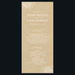 Chic Floral Rose Kraft Simple Minimal Wedding Programme<br><div class="desc">Elegant minimal wedding program features white chic script calligraphy and modern typography on a kraft paper background with a stylish touch of white rose flower outline. Simply add your wedding program details. Exclusively designed for you by Happy Dolphin Studio. If you have any questions or requests, please contact us at...</div>