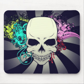 Chic Floral Skull Mouse Mat