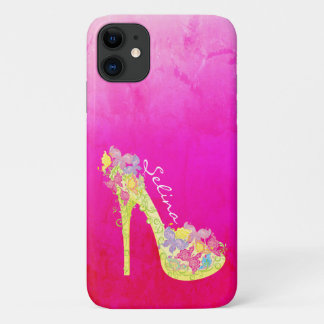 Chic Floral Stilettos High Heel Pump Personalised iPhone 11 Case