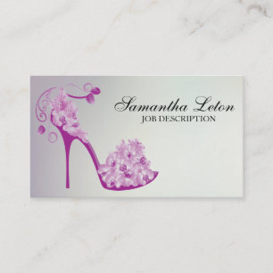 Chic Floral Stilettos Shoes High Heels Pumps Business Card
