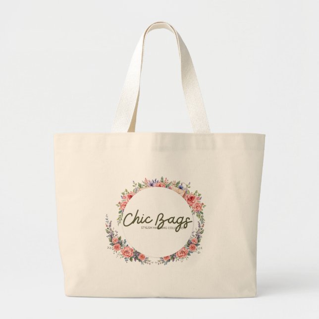 Chic Floral Tote Bag  (Front)