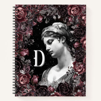 CHIC FLORAL VINTAGE BAROQUE MONOGRAM PERSONALIZED  NOTEBOOK