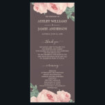 Chic Floral Vintage Pink Rose Burgundy Wedding Programme<br><div class="desc">Elegant wedding program with a vintage pink rose design on a chic burgundy background, featuring elegant script and modern typography. Simply add your wedding program details. If you need any help or matching products, please contact us through our store. We're happy to help you make your wedding the most beautiful...</div>
