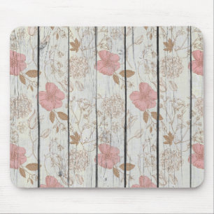 Chic Floral Wood Mouse Mat