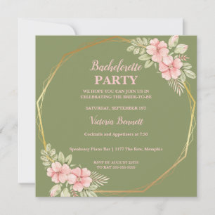 Chic Floral Wreath  Bachelorette Party Invitation