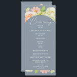 Chic Florals Dusty Blue Wedding Ceremony Programme<br><div class="desc">Wedding ceremony program features your details on the front and back in chic lettering accented with beautiful watercolor flowers - white and green hydrangeas,  pink and cream roses,  daisies,  small stems and leaves. MATCHING items in our collection.</div>