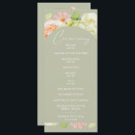 Chic Florals Sage Green Wedding Ceremony Programme<br><div class="desc">Wedding ceremony program features your details on the front and back in chic lettering accented with beautiful watercolor flowers - white and green hydrangeas,  pink and cream roses,  daisies,  small stems and leaves. MATCHING items in our collection.</div>