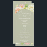 Chic Florals Sage Green Wedding Ceremony Programme<br><div class="desc">Wedding ceremony program features your details on the front and back in chic lettering accented with beautiful watercolor flowers - white and green hydrangeas,  pink and cream roses,  daisies,  small stems and leaves. MATCHING items in our collection.</div>