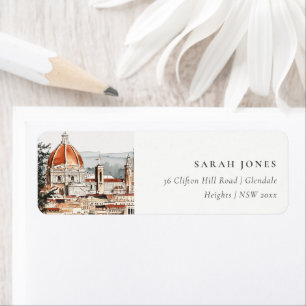 Chic Florence Cathedral Italy Watercolor Address