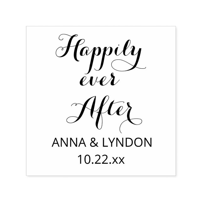 Chic Flourish | Happily Ever After Personalised Self-inking Stamp (Design)