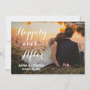Chic Flourish   Happily Ever After Wedding Photo Announcement