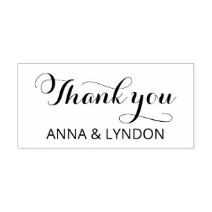 Chic Flourish   Thank You Personalised Self-inking Stamp