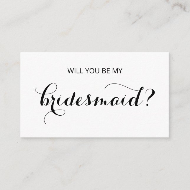 Chic Flourish | Will You Be My Bridesmaid? Enclosure Card (Front)