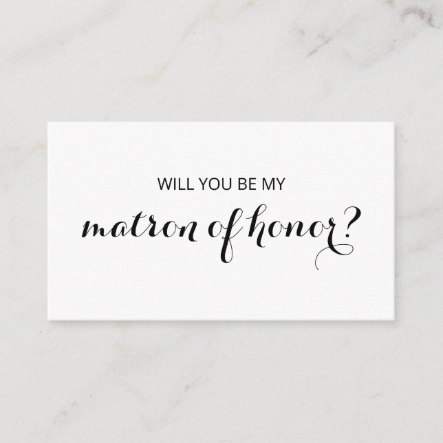 Chic Flourish | Will You Be My Matron of Honour? Enclosure Card (Front)